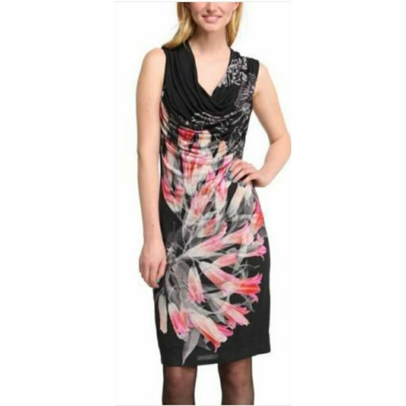 Desigual Dresses & Skirts - Desigual Frio Party Club Dress Cowl Neck Floral